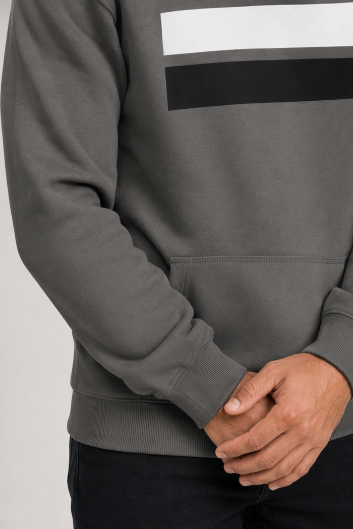 Double Strip Men's Hoodie Charcoal