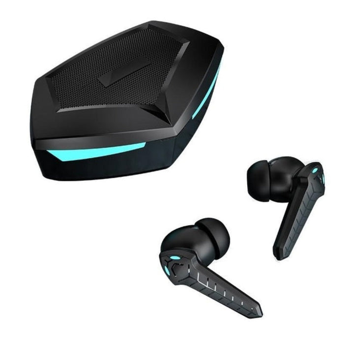 Dragon Wireless Stereo Gaming Earbuds with Active Noise Cancellation: black, dark teal wireless earbuds with charging case, f