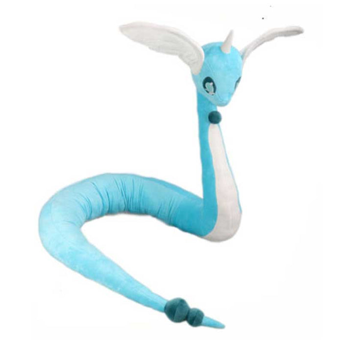 Dragonair Plush Toy, High-Quality and Ideal Gift: turquoise blue, white cartoon dragon-like creature, kawaii cartoon style