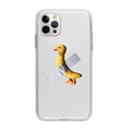 Duckana Transparent TPU Phone Case: clear, yellow duck, minimal cartoon style