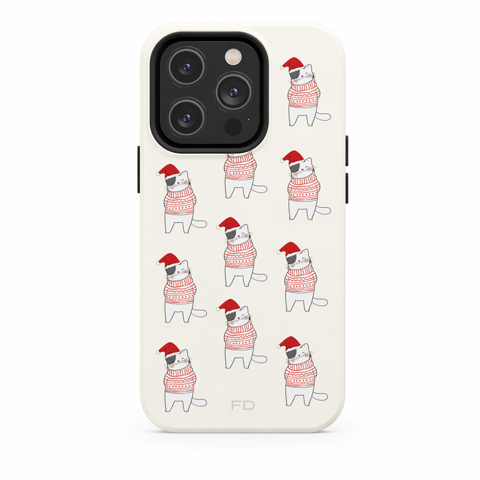 Durable Feline iPhone Case for Wireless Charging - Holiday Edition Default