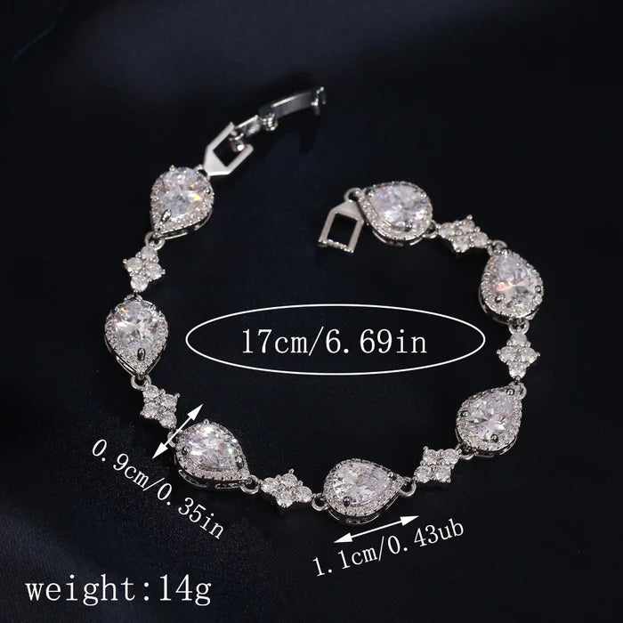 Elegant Teardrop Zircon Bracelets for Ladies