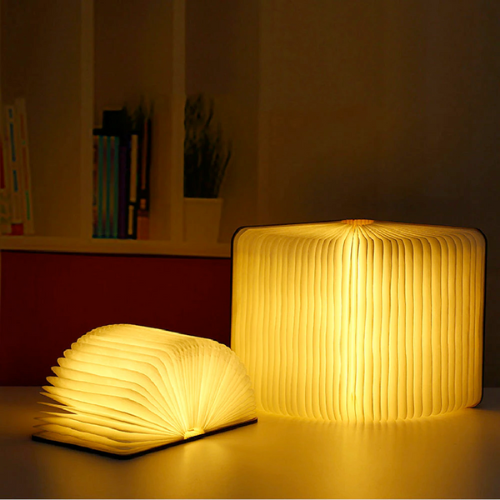 Enhance Your Reading Experience with a Compact LED Night Light for Books: warm yellow, cream folding book-shaped lamps, minim