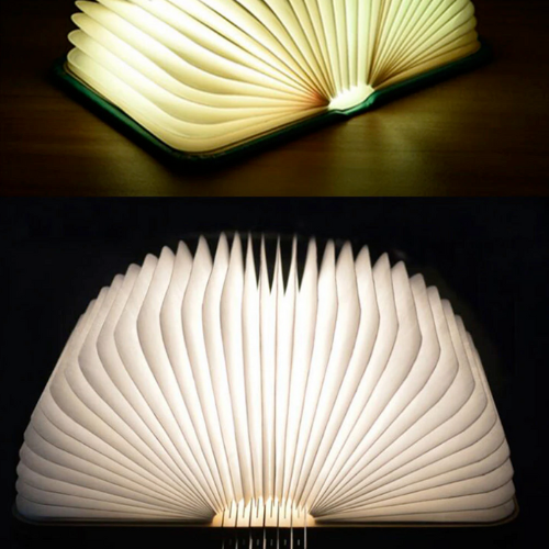 Enhance Your Reading Experience with a Compact LED Night Light for Books: warm yellow, cream folding book-shaped lamps, minim