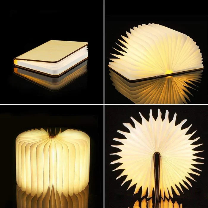 Enhance Your Reading Experience with a Compact LED Night Light for Books: warm yellow, cream folding book-shaped lamps, minim