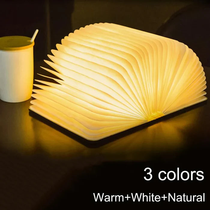 Enhance Your Reading Experience with a Compact LED Night Light for Books: warm yellow, cream folding book-shaped lamps, minim