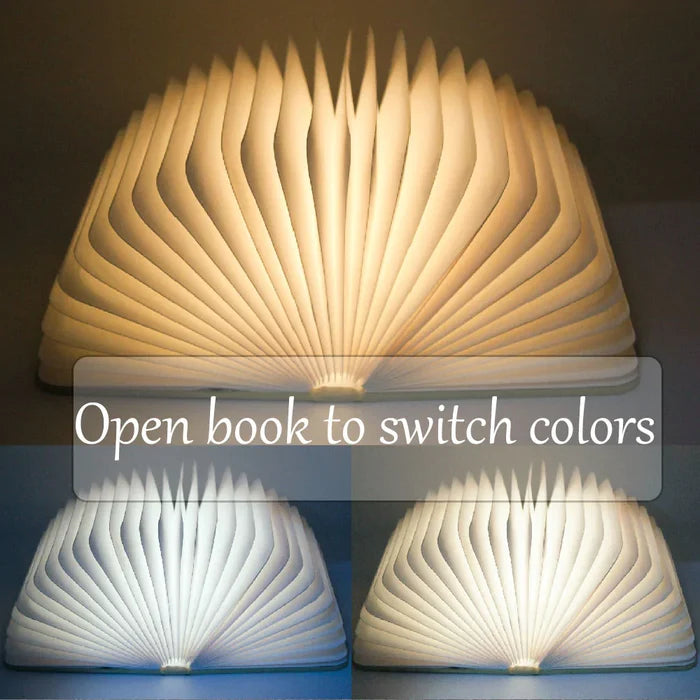 Enhance Your Reading Experience with a Compact LED Night Light for Books: warm yellow, cream folding book-shaped lamps, minim
