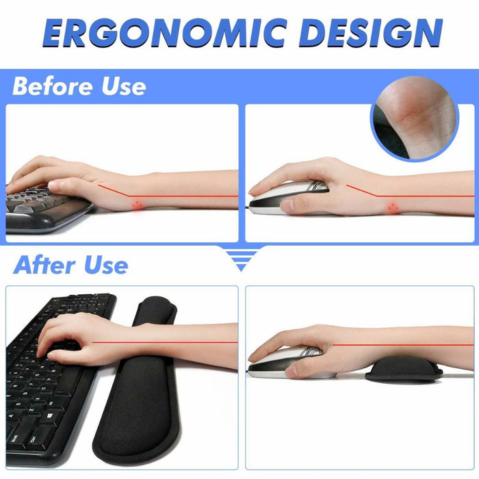 Enhanced Typing Experience with Dragon Ninja Wrist Rest: black, gray ergonomic keyboard and mouse wrist rest set, information