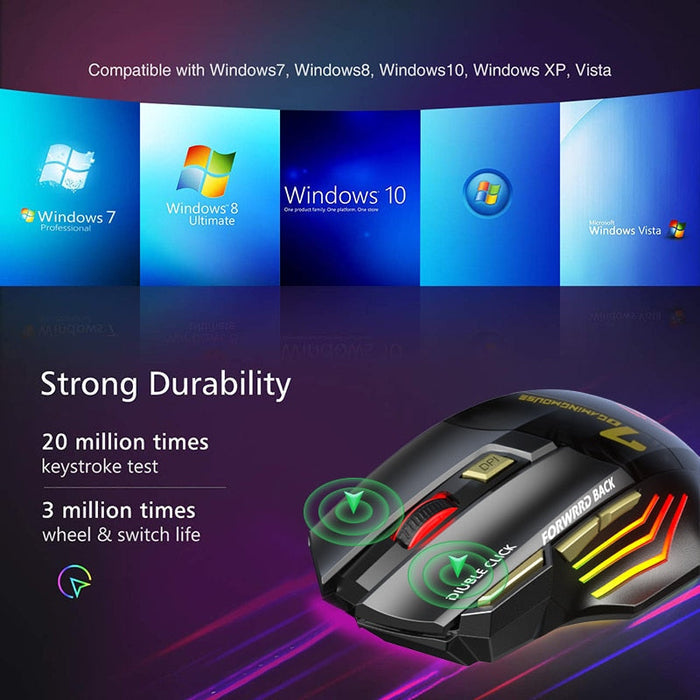 Ergonomic Bluetooth Gaming Mouse with Silent Wireless Connectivity: black, gray wireless computer mouse with USB receiver, ga