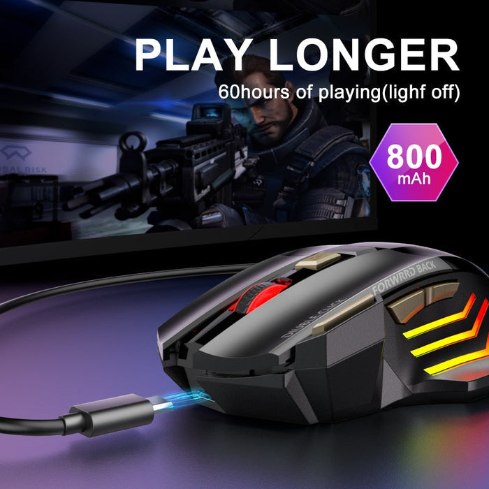 Ergonomic Bluetooth Gaming Mouse with Silent Wireless Connectivity: black, gray wireless computer mouse with USB receiver, ga