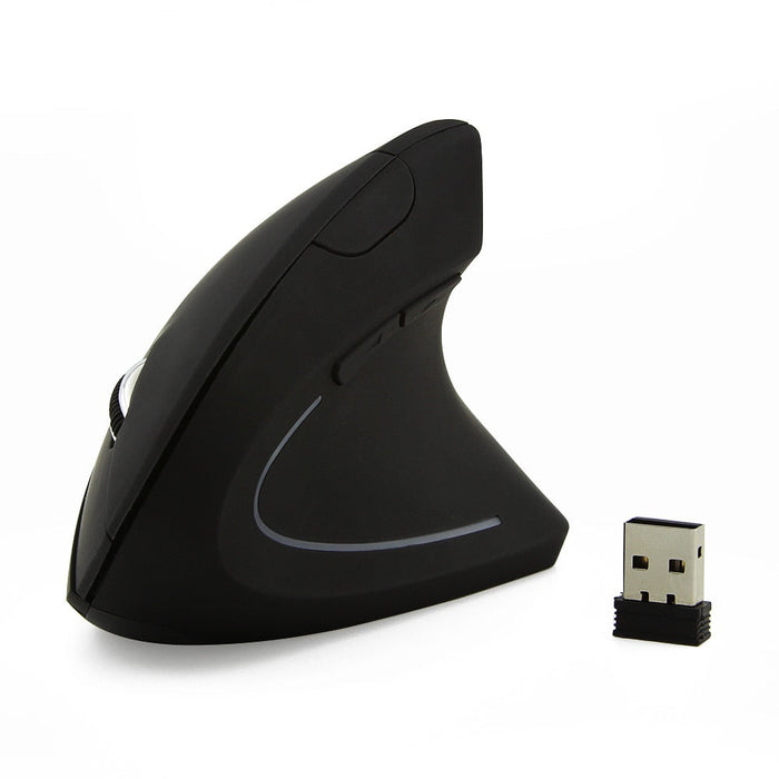 Ergonomic Vertical Mouse with 2.4G Wireless Connectivity: black, gray vertical ergonomic computer mouse with USB receiver, mi