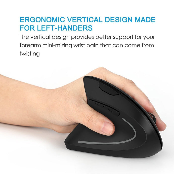 Ergonomic Vertical Mouse with 2.4G Wireless Connectivity: black, gray vertical ergonomic computer mouse with USB receiver, mi