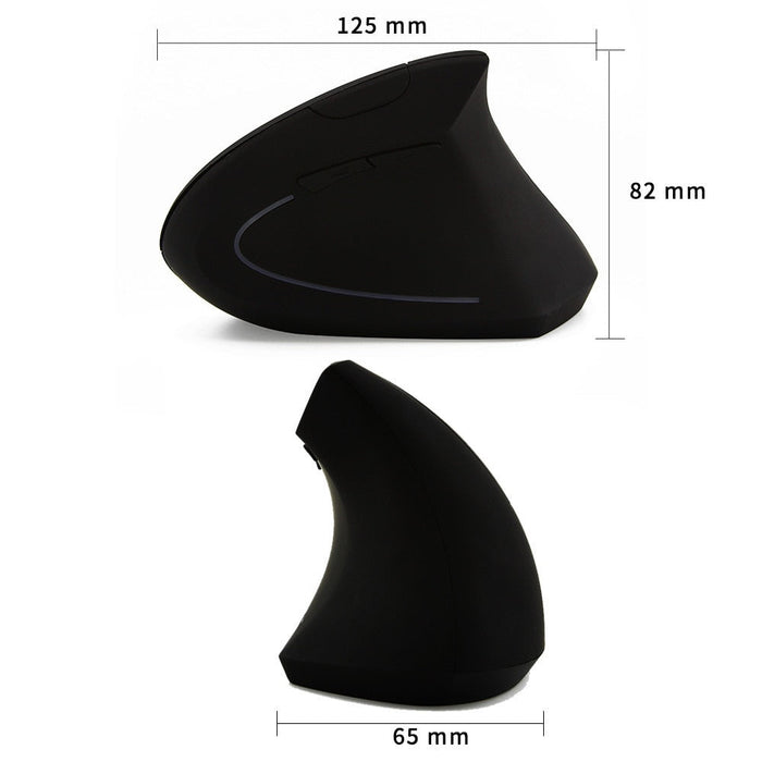Ergonomic Vertical Mouse with 2.4G Wireless Connectivity: black, gray vertical ergonomic computer mouse with USB receiver, mi