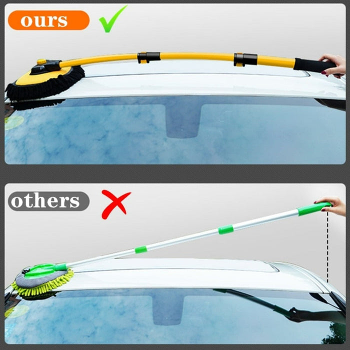 Expandable Microfiber Cleaning Set for Vehicle: yellow, black floor mop, modern functional style