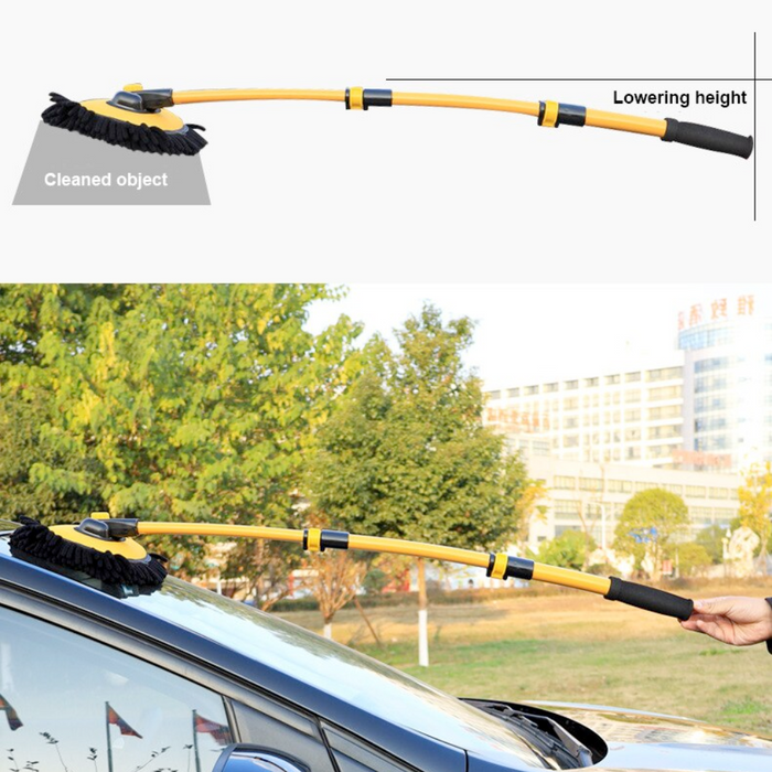 Expandable Microfiber Cleaning Set for Vehicle: yellow, black floor mop, modern functional style