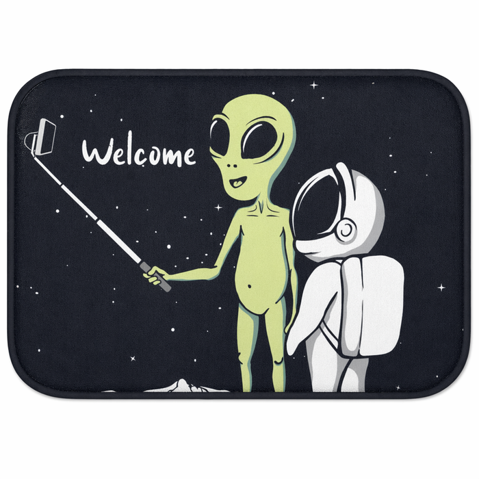 Extraterrestrial Snapping Self-Portrait Bath Mat Default
