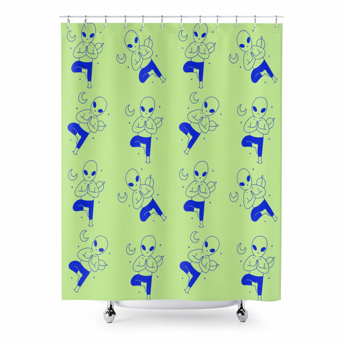 Extraterrestrial Yoga Bathroom Drapes Default