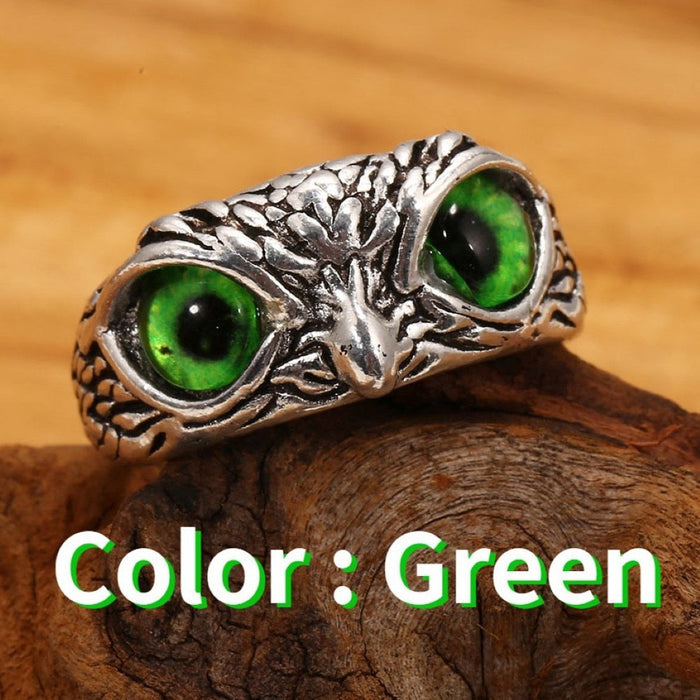 Eye-Emblazoned Claw Ring: silver, amber yellow dragon/claw motif, fantasy gothic style