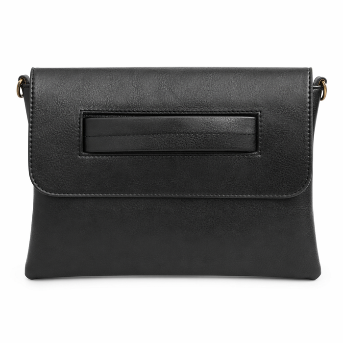 Faux Leather Envelope Clutch for Women BLACK