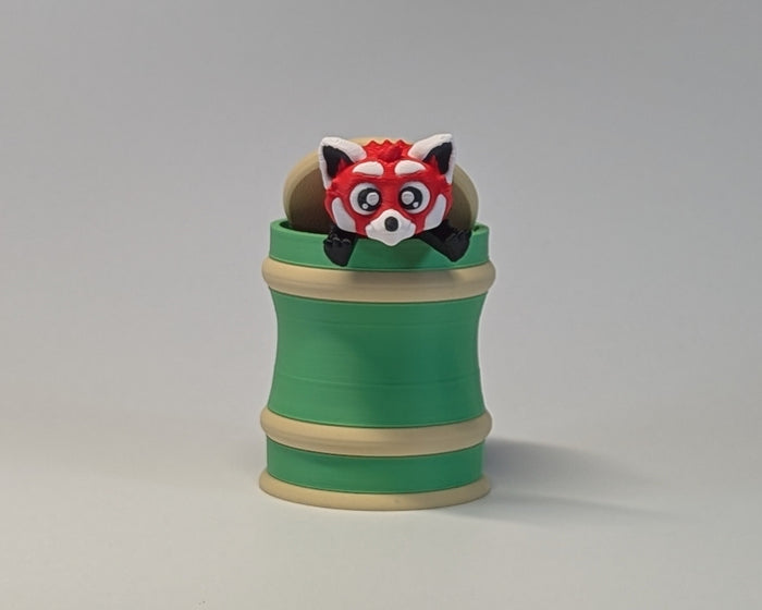 Red Panda And Bamboo Chute Set Panda Looking Out