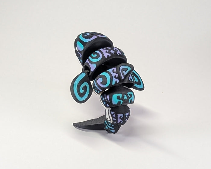 Flexi Tribal Tattooed Orca posed on tail back view