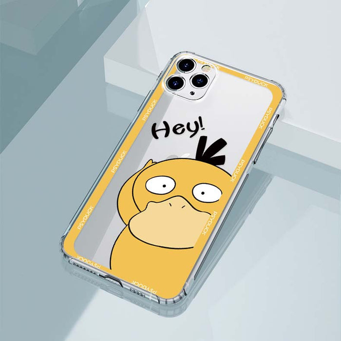 Flexible TPU Duck Phone Case: clear, yellow cartoon duck character