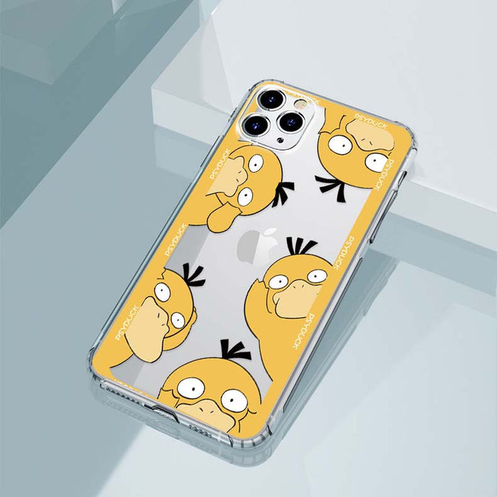 Flexible TPU Duck Phone Case: clear, yellow cartoon duck character