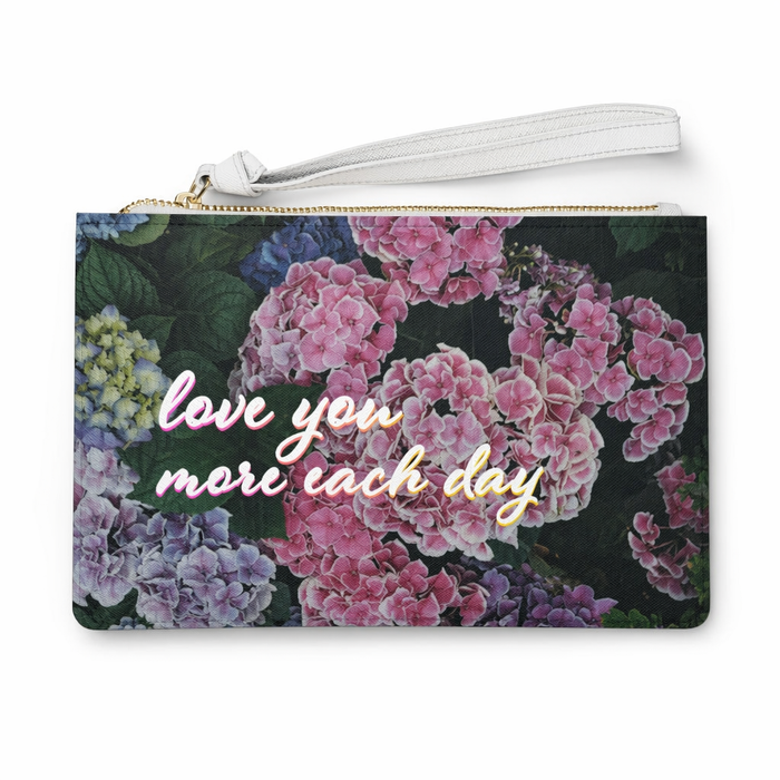 Floral Vegan Clutch Bag with Zipper Closure and Sweet Design Default