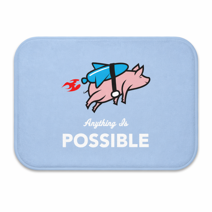 Flying Pig with Rocket Bath Mat - Unleash the Boundless Potential Default
