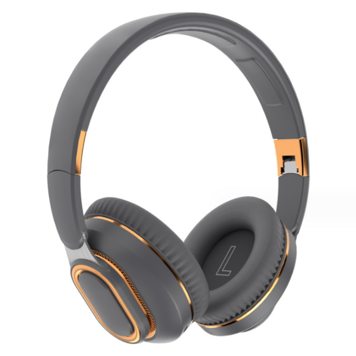 Foldable Bluetooth Headset with Dragon Design: black, orange over-ear headphones, modern style