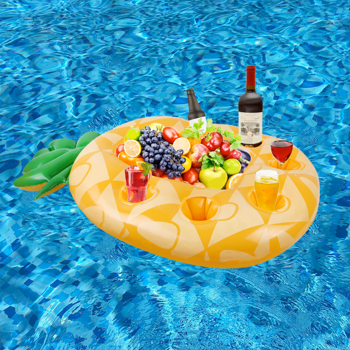 Food-Inspired Floating Tables for Swimming Pools: bright green, yellow-green picnic/snack theme, cartoon novelty style