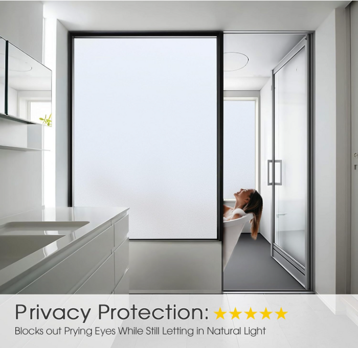 Frosted Window Film 44.5x1000cm Privacy Static Cling Non Adhesive Glass Opaque