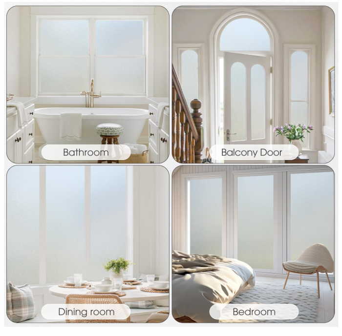 Frosted Window Film 44.5x1000cm Privacy Static Cling Non Adhesive Glass Opaque