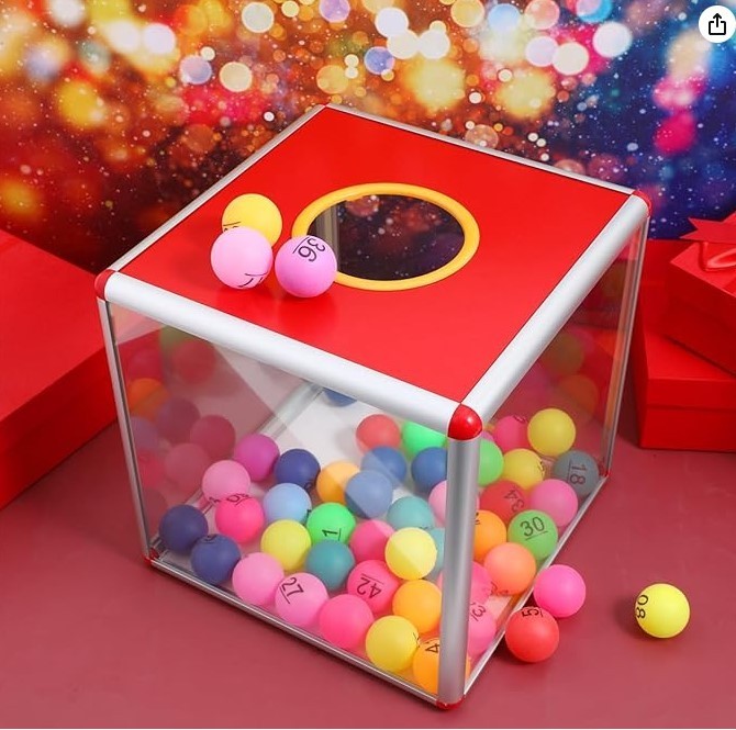 Fund Raising Red Lottery Box 12 Inch Square Raffle Ticket Holder Collection-188