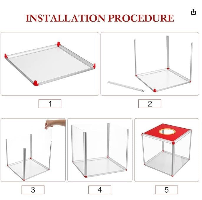 Fund Raising Red Lottery Box 12 Inch Square Raffle Ticket Holder Collection-188
