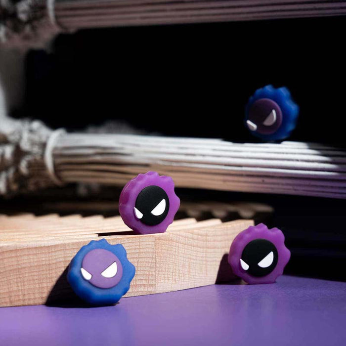 Gastly Ghost Switch Thumb Grips with Glow: purple, blue cartoon masked face characters