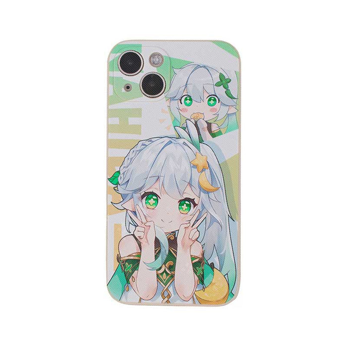 Genshin Impact Archon Phone Cases: white, mint green anime-style girl character, kawaii anime cartoon style