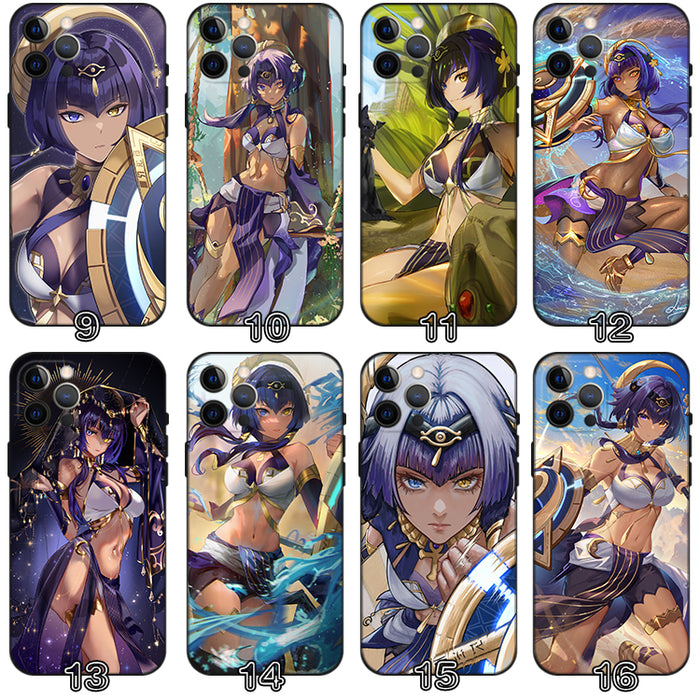 Genshin Impact Candace Phone Case: Protection, Durability, Style: blue, purple anime-style female characters, anime, fantasy
