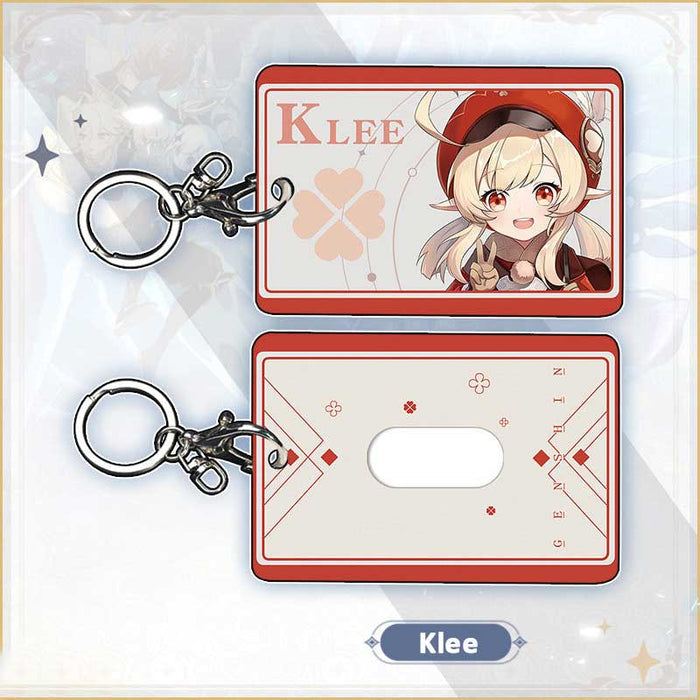 Genshin Impact Card Holders, 6 Designs: red, white Diluc character, anime/cartoon style