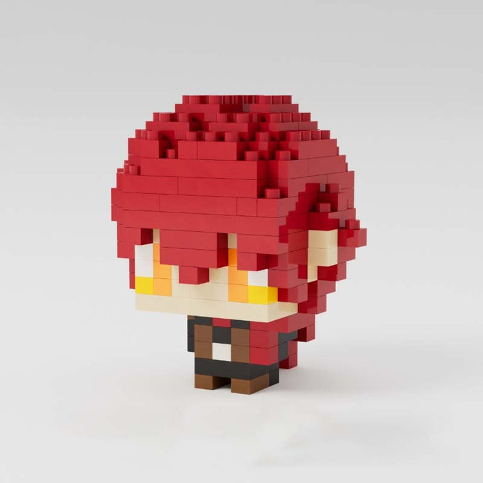 Genshin Impact Character Building Set: yellow, orange cartoon character with yellow hair and animal-like ears, kawaii cartoon