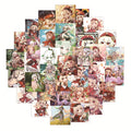 Genshin Impact Cute Waterproof Stickers: red, white anime-style girl characters, anime, kawaii, cartoon style