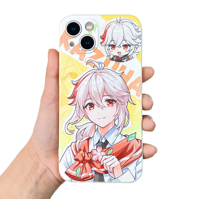 Genshin Impact Fanart iPhone Cases: white, cream anime-style blonde character with animal-like ears, anime, cartoon, kawaii s