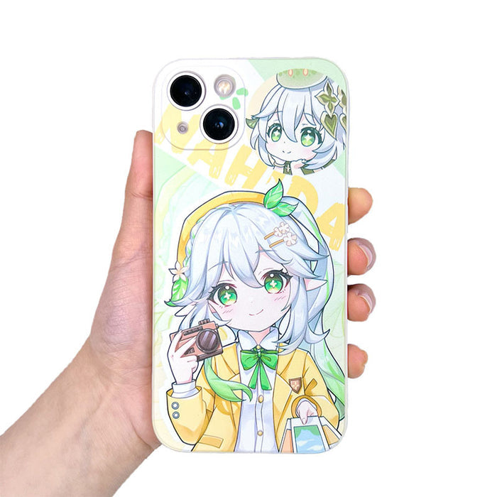 Genshin Impact Fanart iPhone Cases: white, cream anime-style blonde character with animal-like ears, anime, cartoon, kawaii s