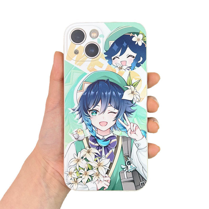 Genshin Impact Fanart iPhone Cases: white, cream anime-style blonde character with animal-like ears, anime, cartoon, kawaii s