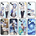 Genshin Impact Ganyu Shenhe Phone Case: white, light blue anime-style female characters, anime, cartoon style