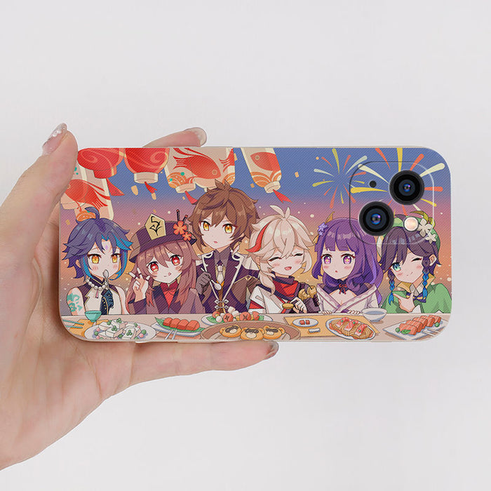 Genshin Impact Lantern Rite Festival Phone Case: transparent, white phone case, minimal style