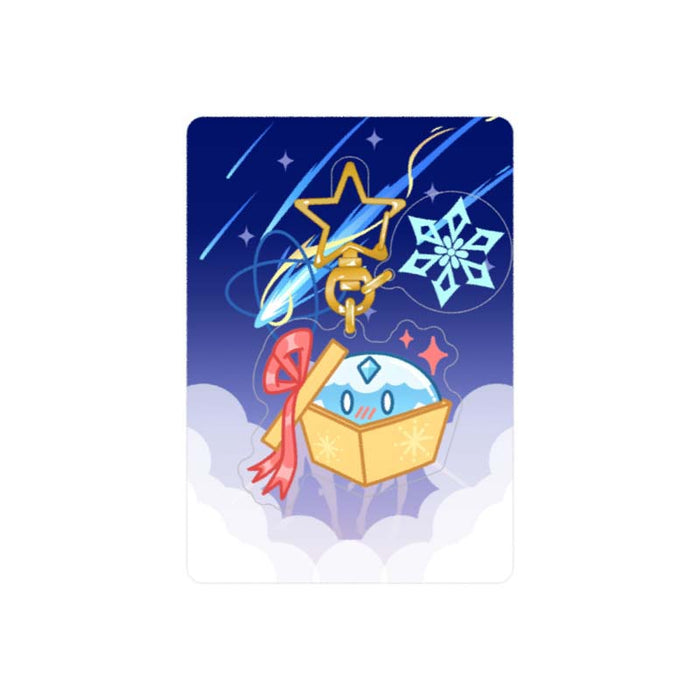 Genshin Impact Slime Keychains, Adorable Collection Accessory: dark blue, light blue cute winged character holding a star wan
