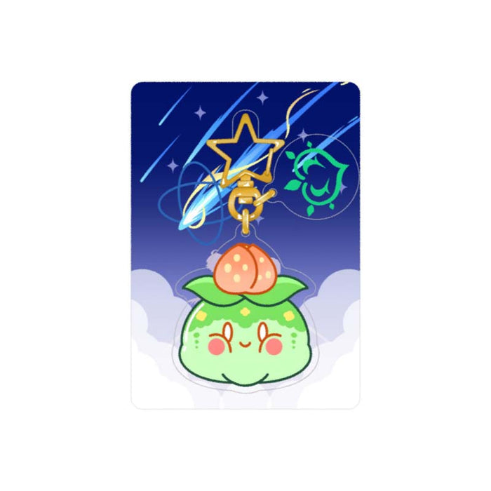 Genshin Impact Slime Keychains, Adorable Collection Accessory: dark blue, light blue cute winged character holding a star wan