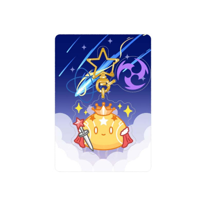 Genshin Impact Slime Keychains, Adorable Collection Accessory: dark blue, light blue cute winged character holding a star wan