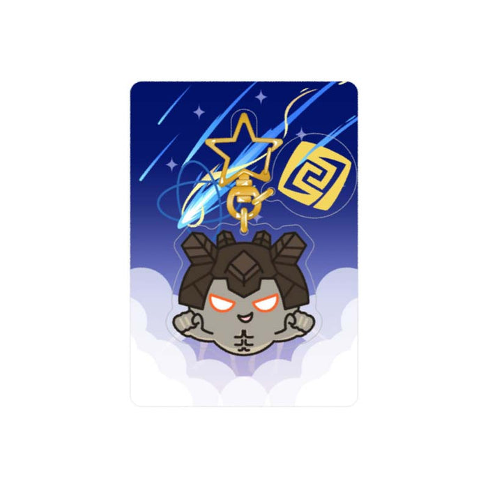 Genshin Impact Slime Keychains, Adorable Collection Accessory: dark blue, light blue cute winged character holding a star wan